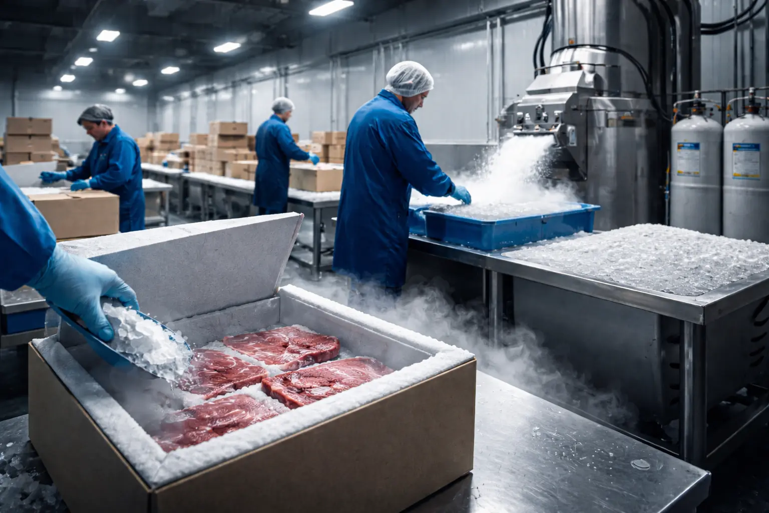 Direct-to-consumer meat fulfillment using dry ice to protect frozen shipments during delivery